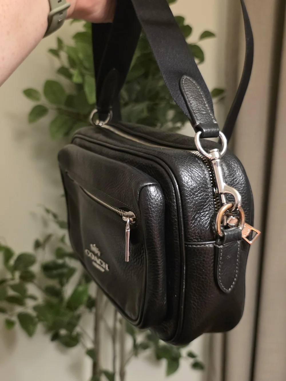 Coach Elias Black Leather Crossbody CJ509